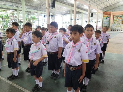 พิธีเข้ารับหมวกลูกเสือสำรอง ป.1