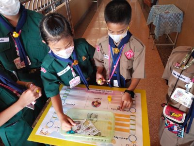 นักเรียนทำกิจกรรมโครงการห้องเรียนสีขาว