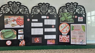 นักเรียนทำกิจกรรมโครงการห้องเรียนสีขาว