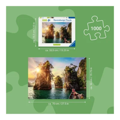 Ravensburger 1000 Piece Jigsaw Puzzle - Three Rocks in Cheowlan, Thailand จิ๊กซอว์ 1000 ชิ้น