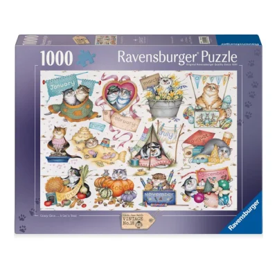 Ravensburger 1000 Piece Jigsaw Puzzle - Crazy Cats: Cat's Calendar จิ๊กซอว์ 1000 ชิ้น