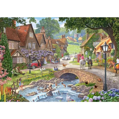 Ravensburger 1000 Piece Jigsaw Puzzle - Leisure Days Lazy Days by the Stream จิ๊กซอว์ 1000 ชิ้น