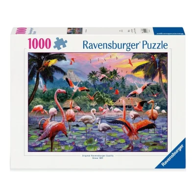 Ravensburger 1000 Piece Jigsaw Puzzle - Pink Flamingos จิ๊กซอว์ 1000 ชิ้น