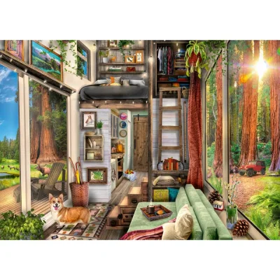 Ravensburger 1000 Piece Jigsaw Puzzle - Redwood Forest Tiny House จิ๊กซอว์ 1000 ชิ้น