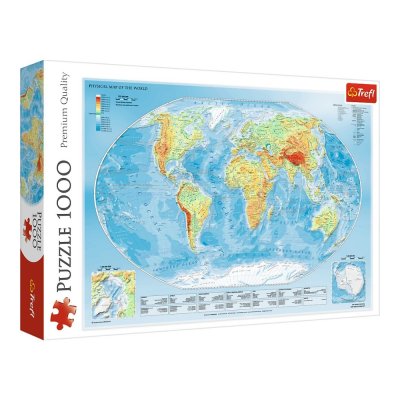 TREFL 1000 Piece Jigsaw Puzzle - Physical map of the world จิ๊กซอว์ 1000 ชิ้น