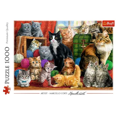 TREFL 1000 Piece Jigsaw Puzzle - Feline meeting จิ๊กซอว์ 1000 ชิ้น