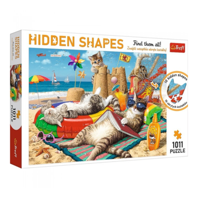 TREFL 1000 Hidden Shapes Piece Jigsaw Puzzle - Feline Holidays จิ๊กซอว์ 1000 ชิ้น