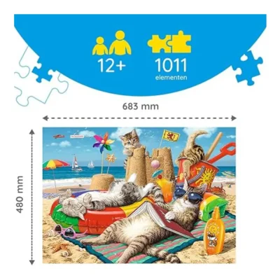 TREFL 1000 Hidden Shapes Piece Jigsaw Puzzle - Feline Holidays จิ๊กซอว์ 1000 ชิ้น