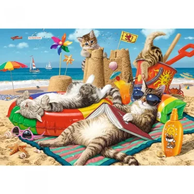 TREFL 1000 Hidden Shapes Piece Jigsaw Puzzle - Feline Holidays จิ๊กซอว์ 1000 ชิ้น