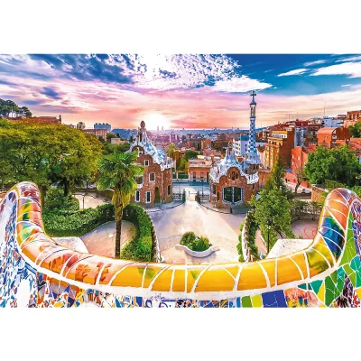 TREFL 1000 Piece Jigsaw Puzzle - Sunset over Barcelona, Spain จิ๊กซอว์ 1000 ชิ้น