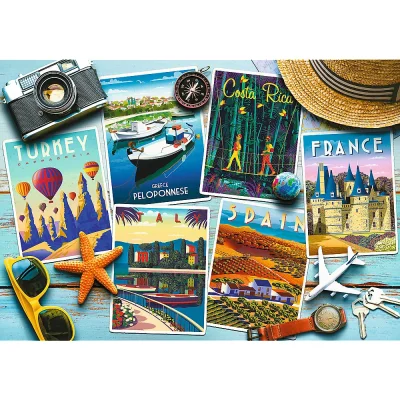 TREFL 1000 Piece Jigsaw Puzzle - Holiday Postcards จิ๊กซอว์ 1000 ชิ้น