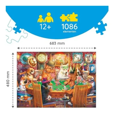 TREFL 1086 Hidden Shapes Piece Jigsaw Puzzle - Game Night จิ๊กซอว์ 1000 ชิ้น+