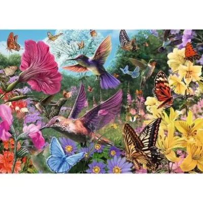 TREFL 1000 PP Piece Jigsaw Puzzle - Tea Time: Hummingbird Garden จิ๊กซอว์ 1000 ชิ้น