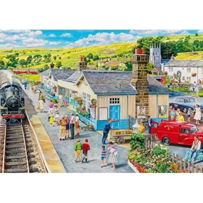 TREFL 1000 PP Piece Jigsaw Puzzle - Tea Time: The Village Station จิ๊กซอว์ 1000 ชิ้น