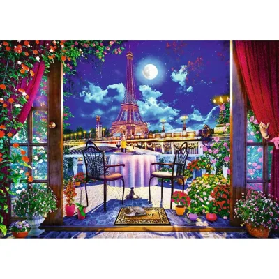 TREFL 1000 PP Piece Jigsaw Puzzle - Tea Time: Parisian Moonlight, Italy จิ๊กซอว์ 1000 ชิ้น