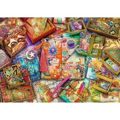 TREFL 1000 PP Piece Jigsaw Puzzle - Tea Time: The Journaler's Desk จิ๊กซอว์ 1000 ชิ้น