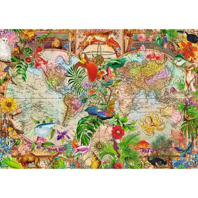 TREFL 1000 PP Piece Jigsaw Puzzle - Tea Time: Antique World Map จิ๊กซอว์ 1000 ชิ้น