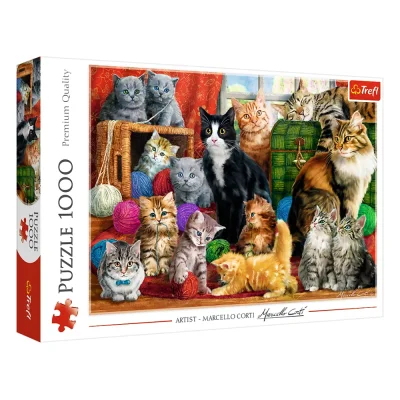 TREFL 1000 Piece Jigsaw Puzzle - Feline meeting จิ๊กซอว์ 1000 ชิ้น