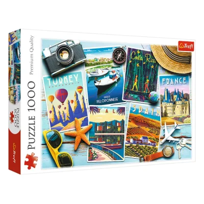 TREFL 1000 Piece Jigsaw Puzzle - Holiday Postcards จิ๊กซอว์ 1000 ชิ้น