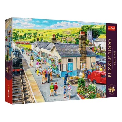 TREFL 1000 PP Piece Jigsaw Puzzle - Tea Time: The Village Station จิ๊กซอว์ 1000 ชิ้น