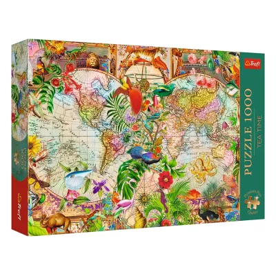 TREFL 1000 PP Piece Jigsaw Puzzle - Tea Time: Antique World Map จิ๊กซอว์ 1000 ชิ้น