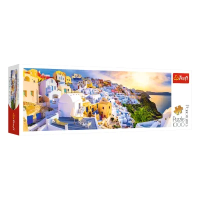 TREFL 1000 Panorama Piece Jigsaw Puzzle - Sunset in Santorini, Greece จิ๊กซอว์ 1000 ชิ้น