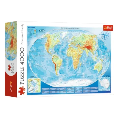 TREFL 4000 Piece Jigsaw Puzzle - Large physical map of the world จิ๊กซอว์ 4000 ชิ้น