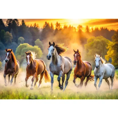 TREFL 1500 Piece Jigsaw Puzzle - Wild horses จิ๊กซอว์ 1500 ชิ้น