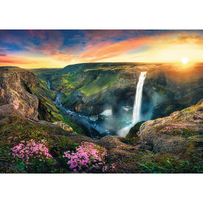 TREFL 2000 Piece Jigsaw Puzzle - Háifoss Waterfall, Iceland จิ๊กซอว์ 2000 ชิ้น