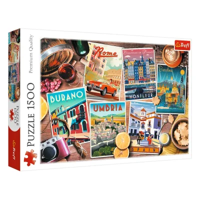 TREFL 1500 Piece Jigsaw Puzzle - Traveling around the Europe จิ๊กซอว์ 1500 ชิ้น