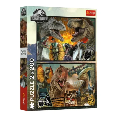TREFL 2x200 Piece Jigsaw Puzzle - Prehistoric world /Jurrasic จิ๊กซอว์เด็ก 7 ปี+
