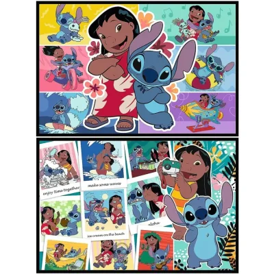 TREFL 2x200 Piece Jigsaw Puzzle - The happy life of Stitch จิ๊กซอว์เด็ก 7 ปี+