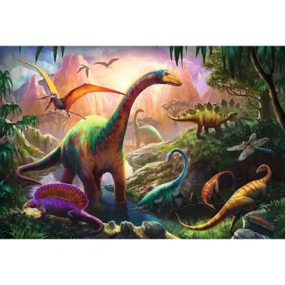 TREFL 100 Piece Jigsaw Puzzle - Dinosaurs' land จิ๊กซอว์สำหรับเด็ก 5 ปี+