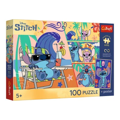 TREFL 100 PP Piece Jigsaw Puzzle -  Beach Days / Lilo&Stitch จิ๊กซอว์สำหรับเด็ก 5 ปี+