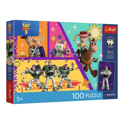 TREFL 100 PP Piece Jigsaw Puzzle -  Toys in Action / Toy Story จิ๊กซอว์สำหรับเด็ก 5 ปี+
