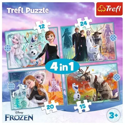 TREFL 4in1 Jigsaw Puzzle - The amazing world of Frozen 2 จิ๊กซอว์เด็ก 3 ปี+
