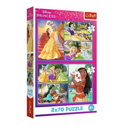TREFL 2x70 Piece Jigsaw Puzzle - Fairy tale days / Disney Princess จิ๊กซอว์สำหรับเด็ก 5 ปี+