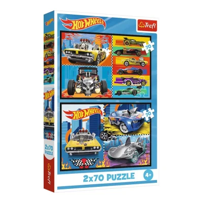 TREFL 2x70 Piece Jigsaw Puzzle - Toy cars / Hot Wheels จิ๊กซอว์สำหรับเด็ก 5 ปี+