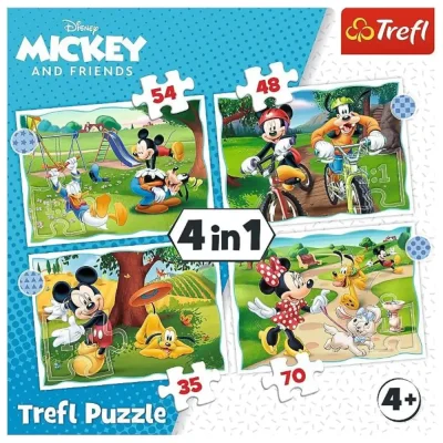 TREFL 4in1 Jigsaw Puzzle - Mickey Mouse nice day / Disney จิ๊กซอว์เด็ก 4 ปี+