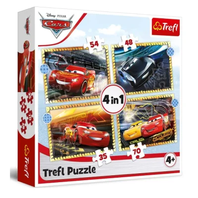 TREFL 4in1 Jigsaw Puzzle - Ready, steady, go! / Cars 3 จิ๊กซอว์เด็ก 4 ปี+