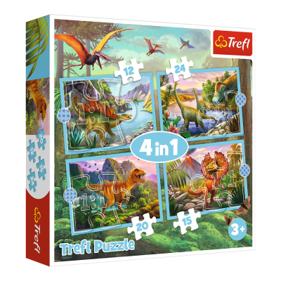 TREFL 4in1 Jigsaw Puzzle - Unique dinosaurs จิ๊กซอว์เด็ก 3 ปี+