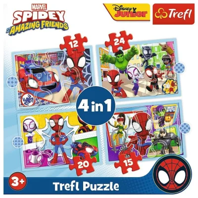 TREFL 4in1 Jigsaw Puzzle - spidey's team / Spiderman จิ๊กซอว์เด็ก 3 ปี+