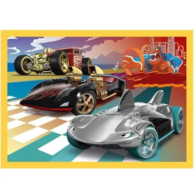 TREFL 4in1 Jigsaw Puzzle - Hot Wheels vehicles จิ๊กซอว์เด็ก 4 ปี+