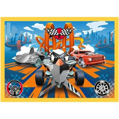 TREFL 4in1 Jigsaw Puzzle - Hot Wheels vehicles จิ๊กซอว์เด็ก 4 ปี+