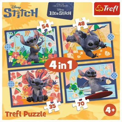 TREFL 4in1 Jigsaw Puzzle - Holidays in Hawaii / Stitch The Movie จิ๊กซอว์เด็ก 4 ปี+