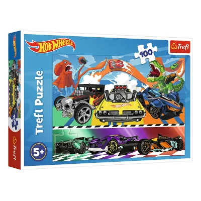 TREFL 100 Piece Jigsaw Puzzle - Speeding cars / Hot Wheels จิ๊กซอว์เด็ก 5 ปี+