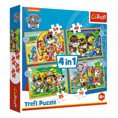 TREFL 4in1 Jigsaw Puzzle - Holiday Paw Patrol จิ๊กซอว์เด็ก 4 ปี+