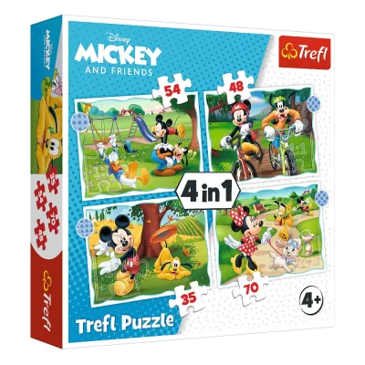 TREFL 4in1 Jigsaw Puzzle - Mickey Mouse nice day / Disney จิ๊กซอว์เด็ก 4 ปี+