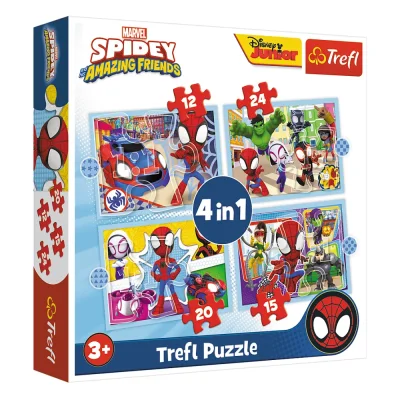 TREFL 4in1 Jigsaw Puzzle - spidey's team จิ๊กซอว์เด็ก 3 ปี+
