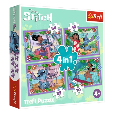 TREFL 4in1 Jigsaw Puzzle - Lilo&Stitch's crazy day จิ๊กซอว์เด็ก 4 ปี+